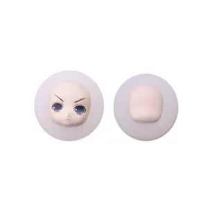 Universelle Q-Version Silikon Gesichtsform fuer DIY Tonpuppen, runde Bastelform neu.