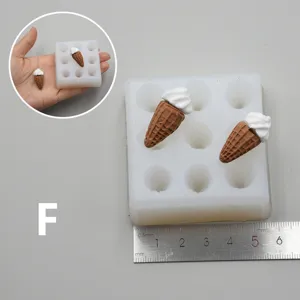 Miniature ice cream cone silicone mold for DIY resin clay craft art decoration projects.