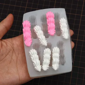 Silicone mold for miniature dessert resin clay, DIY cream bar cake food toy making tool.
