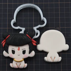 Cartoon Ne Zha Character Clay Mold DIY Fondant Cookie Cutter Stone Plastic Clay Press Mold Handcraft Tooling
