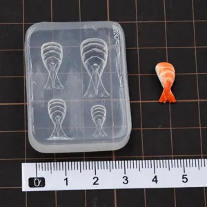 Mini DIY Puppenhaus Silikonform für süße Miniatur Sushi und Garnelen Ton Handwerk.