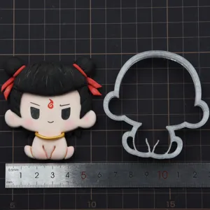DIY cartoon Nezha polymer clay cutter and mold set for baking and handmade crafts.