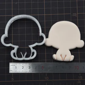 DIY cartoon character clay cutter and finished mold, ideal for polymer clay crafting.