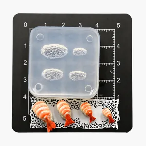 Miniatur DIY Puppenhaus Silikonform Set fuer suesse handgemachte Ton Sushi Details.