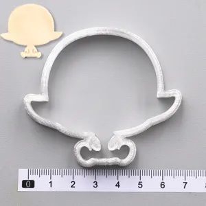 Cartoon Character Clay Mold 3D Printed DIY Fondant Cookie Cutter with Size Ruler View