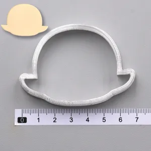 3D printed cartoon character hat shape cookie cutter and clay mold with size ruler for DIY crafts