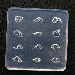 Silicone cloud mold detail showing 12 traditional Chinese auspicious cloud embossed patterns for DIY.