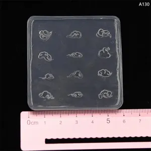 Transparent silicone cloud mold with twelve traditional Chinese auspicious patterns for clay.