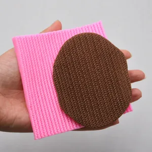 Silikon Form Strickmuster für DIY Ton und Backkuchen Dekoration mit rosa Design.