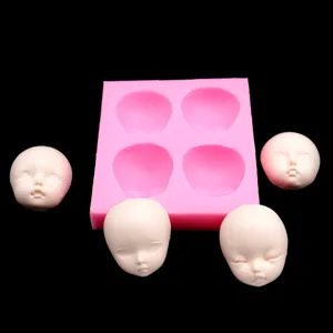 BJD doll face silicone mold DIY soft clay craft face making tool cute chibi resin mold detail