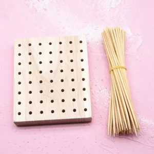 Solid Wood Clay Figurine Drying Rack Perforated Base DIY Craft Tool For Fondant Colored Doll Display Stand