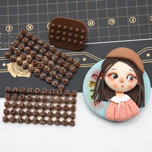 Mini DIY Clay Fondant Alphabet Number Embossing Mold Set Polymer Clay Printing Tool Handcraft Mold