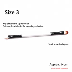 Doppelseitiger Ton-Pinsel mit Weichhaar und Schwammspitze für Puppen-Make-up und Basteln.