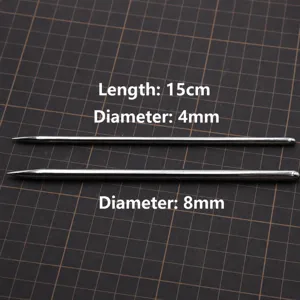 Edelstahl Modellierstab Set, 15 cm lang, 4 mm und 8 mm Durchmesser für Tonskulpturen.