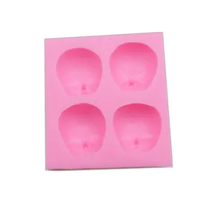 Silicone mold 4 cavities cute baby face DIY craft fondant clay resin molding tool