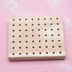 Solid wood drying board with holes for clay figures and DIY crafts display base 1pc