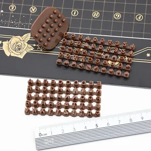 Mini DIY clay fondant letter number embossing mold set for craft modeling tools detail view