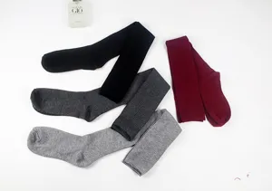 Women over-the-knee knitted slouch socks ribbed long high stockings multi color daily wear