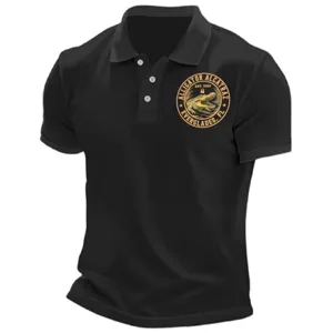 Men's Casual Golf Polo Shirt 3D Print Short Sleeve Turn Down Collar Breathable Summer Athletic Top Fashion Apparel