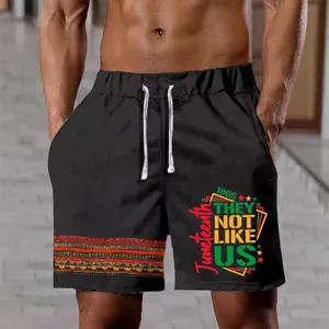 Shorts da Spiaggia Casual con Stampa Digitale 3D da Uomo Vestibilità Larga Coulisse Estiva Sportiva con Tasche