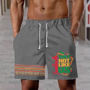 Pantaloncini da spiaggia casual da uomo con stampa digitale 3D, vestibilità comoda ed estiva.