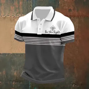 Camisa Polo Estampada en 3D para Hombre Top Casual de Manga Corta con Diseño de Cruz