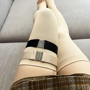 Adjustable thigh garter straps for over-the-knee socks, anti-slip elastic bands for boots.