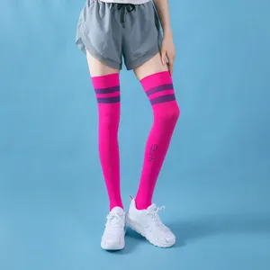 Women athletic compression socks long running sports fitness knee high socks breathable