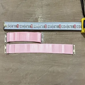 Adjustable pink anti-slip elastic garter straps for over-the-knee socks and boots detail view display