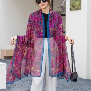 Women Beach Sun Protection Scarf Summer Thin Large Shawl Fashion Printed Wrap
