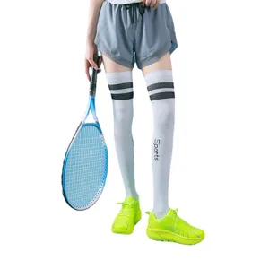Professional women running compression socks long sports fitness anti-slip calf leg hosiery