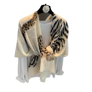 Women animal print scarf stylish zebra leopard pattern shawl elegant fashion accessory