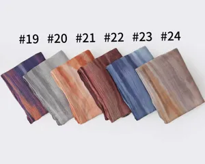 Detailed view of 2026 new striped tie-dye rayon crinkle thin scarf shawl for daily wear.