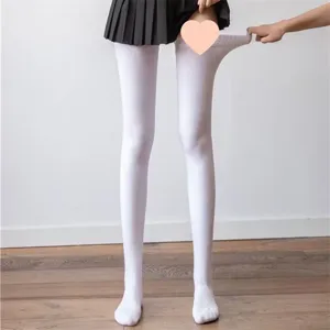 Extra long 80cm over the knee thigh high socks for women autumn winter warm white hosiery