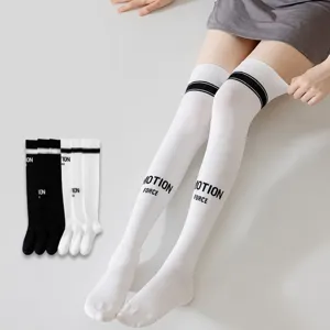 Women Compression Over Knee Socks Athletic Running Sports Thigh High Socks Nylon Breathable Anti Slip Leg Shaping Stockings