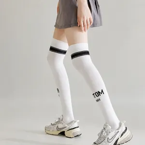 Professional compression thigh high socks for women, athletic over knee slimming sports socks.