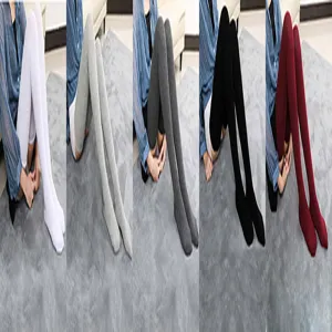 Women over knee long stockings thigh high knitted socks casual winter leg warmers.