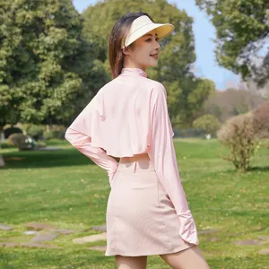 Women sun protection clothing ice silk breathable long sleeve UV block outdoor thin cardigan
