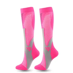 Professional sports calf compression socks for running, marathon, fitness, and breathable wear.