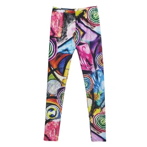 Colorful abstract print women's leggings fashion stretchy fitness yoga long pants