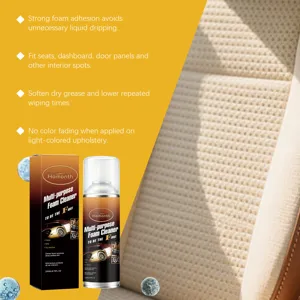 Car interior foam cleaner for deep cleaning seats, dashboards, and door panels easily.