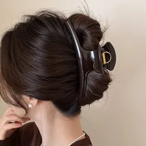 Vintage Acryl Große Haarklammer Für Damen Retro Geometrische Haarkralle Elegante Kopfschmuck Styling Tool Für Dickes Haar