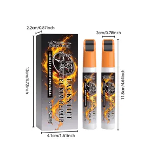 RAYHONG 2-en-1 Stylo de Retouche Jante Noir Brillant Couverture Rayure Kit 24ml