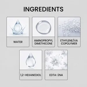 Infografía detallada de ingredientes de nano recubrimiento de coche con agua y polímeros.