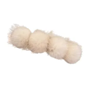 Fluffy plush hair claw clip for women, winter retro faux fur pom pom hair accessory