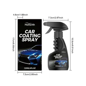 Spray de revestimiento para coche HOMONTH 120ml con caja y guías de dimensiones.