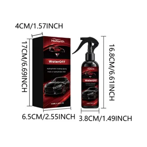 Botella de spray de revestimiento hidrofóbico para auto HOMONTH con dimensiones claras.