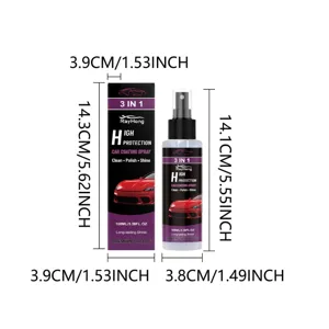 Detalle del spray de revestimiento ceramico RAYHONG para coche con dimensiones y tamano.