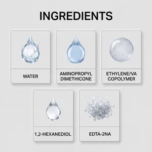 Image de détail des ingrédients du spray de revêtement en verre montrant la formule.