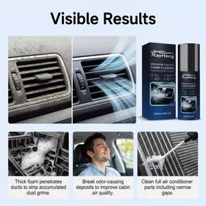 Car AC cleaner foam spray automotive air conditioner deep cleaning odor removal fresh air